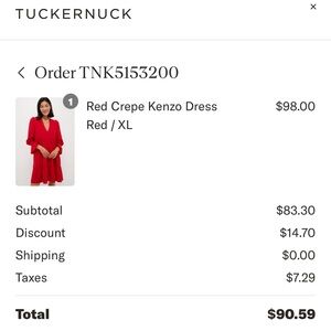 Tuckernuck Red Crepe Kenzo Long-Sleeve Dress